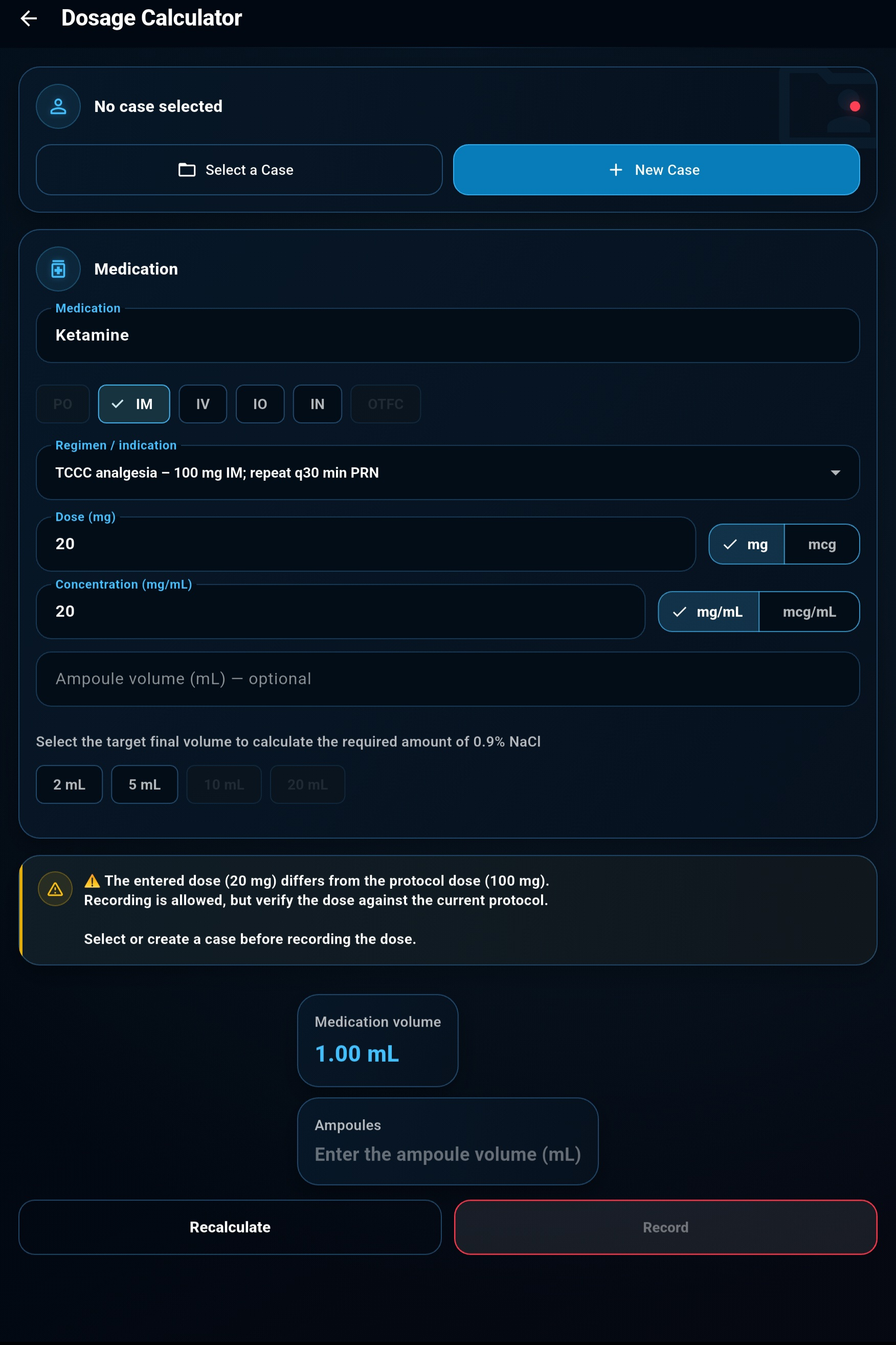S-Dose dose calculator